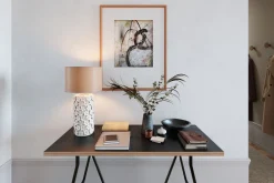 Outlet By Rydéns Tischlampe Keramik Stoff 54,5 cm hoch Beige E27 Floral