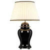 Elstead Tischlampe Keramik Stoff Schwarz Creme 80 cm hoch E27