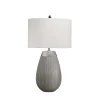 Elstead Tischlampe Keramik Stoff 54 cm E27 Modern in Silber Grau* Tischlampen|Schlafzimmer Lampen