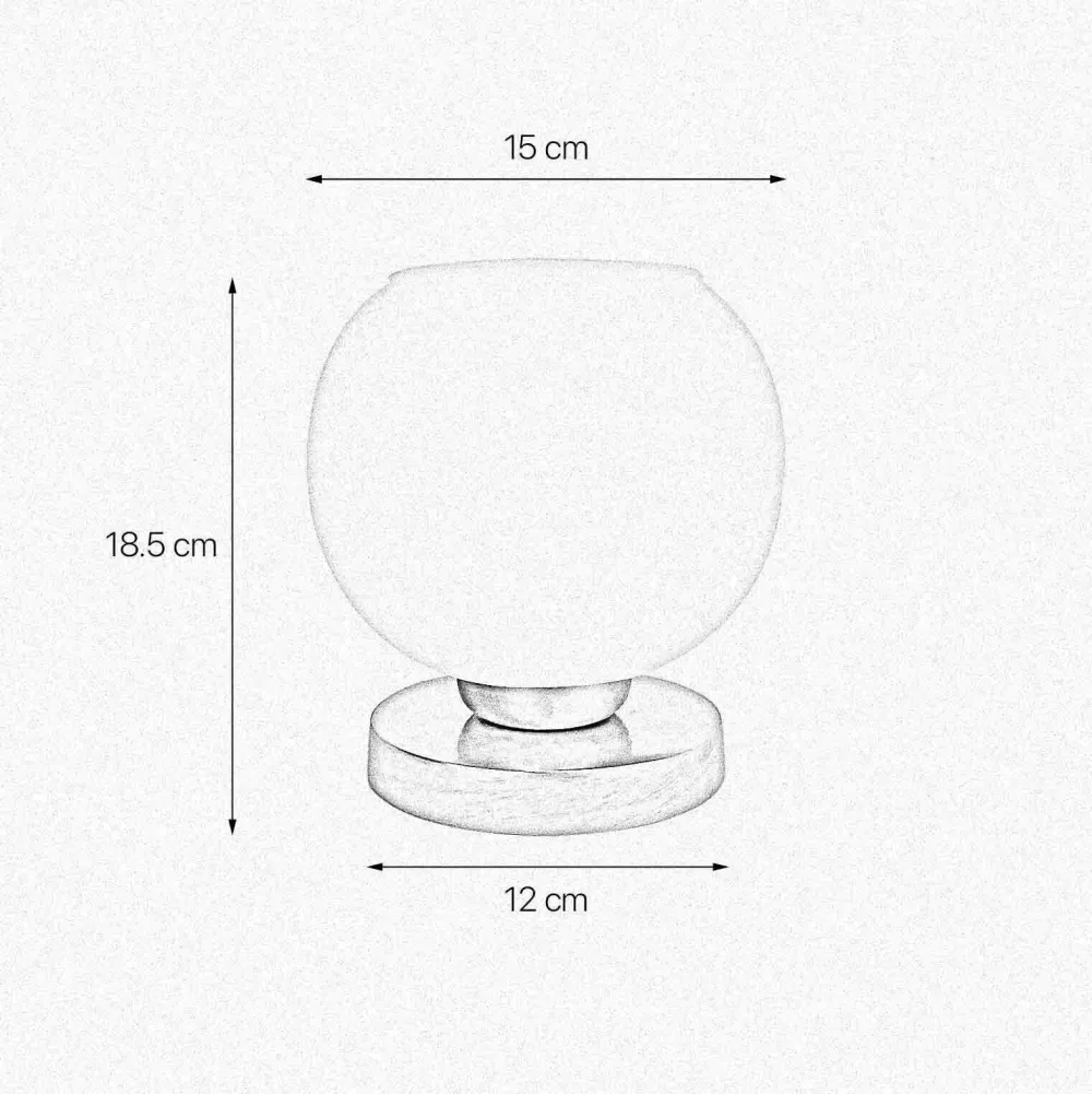 Discount Giovanni Battista Tischlampe Kugel H: 18,5 cm Glas Messing in Weiß Bronze
