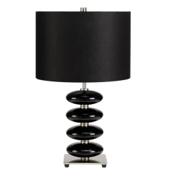 Elstead Tischlampe LAZI Schwarz Porzellan H:60cm Lampe* Tischlampen|Moderne Lampen