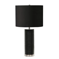 Elstead Tischlampe LEILA Schwarz Porzellan 65cm Bodenlampe* Stofflampen|Designerlampen