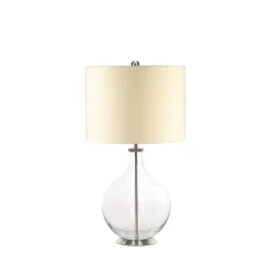 Sale Elstead Tischlampe LINUS Creme Glas H:67cm Design Lampe