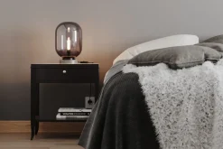 By Rydéns Tischlampe Marmor Metall Rauchglas 34 cm Grau E27* Wohnzimmerlampen|Metall Lampen