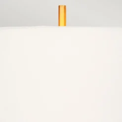 Elstead Tischlampe Messing gebürstet Weiß E27 87 cm hoch Metall Stoff* Vintage Lampen|Stofflampen