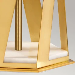 Elstead Tischlampe Messing gebürstet Weiß E27 87 cm hoch Metall Stoff* Vintage Lampen|Stofflampen