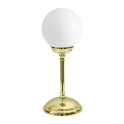 Discount Giovanni Battista Tischlampe Messing Glas H: 31 cm Kugel Schirm E14