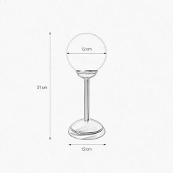 Discount Giovanni Battista Tischlampe Messing Glas H: 31 cm Kugel Schirm E14