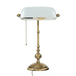 Discount Giovanni Battista Tischlampe Messing in Bronze mit Glas Premium