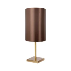 Discount Giovanni Battista Tischlampe Messing Stoff 38,5 cm E27 in Bronze hell Braun