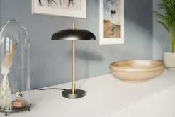 By Rydéns Tischlampe Metall Ø 28 cm 45 cm hoch Modern Schwarz Gold G9* Wohnzimmerlampen|Schlafzimmer Lampen