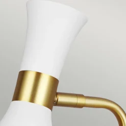 Elstead Tischlampe Metall 63,5 cm in Messing Weiß E27 Retro* Tischlampen|Bürolampen