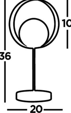 Discount Searchlight Tischlampe Metall Glas 36 cm hoch G9 Schwarz Weiß Gold