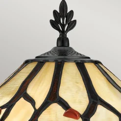 Elstead Tischlampe Metall Glas 62,9 cm Tiffany Stil 2x E27 Handarbeit* Wohnzimmerlampen|Rustikale Lampen