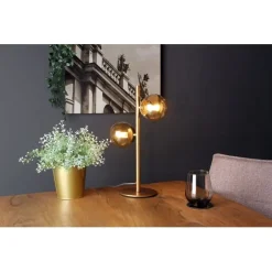 Online Eco-Light Tischlampe Metall Glas 23 cm Retro in Messing