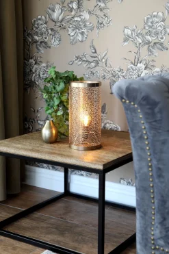 New By Rydéns Tischlampe Metall H: 28 cm in Messing E14 Retro