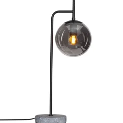 By Rydéns Tischlampe Metall Rauchglas 60 cm Schwarz Grau E27* Wohnzimmerlampen|Metall Lampen