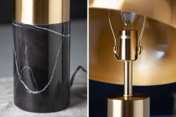 Invicta Interior Tischlampe Metall Schwarz Gold Leselicht E27 52 cm hoch* Metall Lampen|Retro Lampen