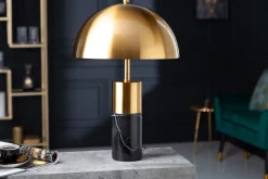 Invicta Interior Tischlampe Metall Schwarz Gold Leselicht E27 52 cm hoch* Metall Lampen|Retro Lampen