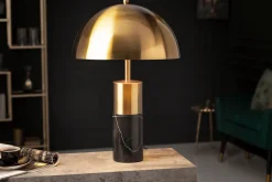 Invicta Interior Tischlampe Metall Schwarz Gold Leselicht E27 52 cm hoch* Metall Lampen|Retro Lampen