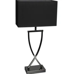New By Rydéns Tischlampe Metall Stoff 52 cm Schwarz-Chrom Schwarz E27