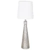 By Rydéns Tischlampe Metall Stoff 54 cm hoch Modern E27 in Silber Weiß* Wohnzimmerlampen|Schlafzimmer Lampen
