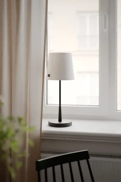 Outlet By Rydéns Tischlampe Metall Stoff 48,5 cm hoch E27 Schwarz Weiß