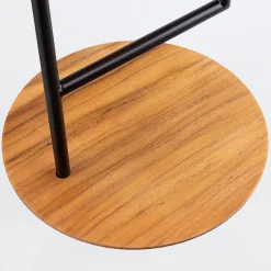 Elstead Tischlampe Metall Teakholz Furnier 46 cm hoch Modern* Wohnzimmerlampen|Schlafzimmer Lampen