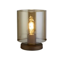 Searchlight Tischlampe mit Schalter Mokka Bernstein 25,5 cm E27* Wohnzimmerlampen|Metall Lampen