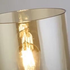 Searchlight Tischlampe mit Schalter Mokka Bernstein 25,5 cm E27* Wohnzimmerlampen|Metall Lampen