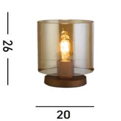 Searchlight Tischlampe mit Schalter Mokka Bernstein 25,5 cm E27* Wohnzimmerlampen|Metall Lampen