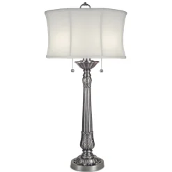 Elstead Tischlampe mit Zugschalter E27 94 cm hoch Stoffschirm* Tischlampen|Schlafzimmer Lampen