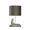 Searchlight Tischlampe Modern 35 cm Zebra E27 in Silber Schwarz* Stofflampen|Schlafzimmer Lampen