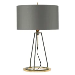 Best Elstead Tischlampe Modern Design in Grau Gold 74 cm hoch E27