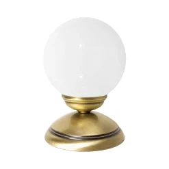Giovanni Battista Tischlampe PASCAL H: 17,5 cm Kugelschirm Glas Messing E14* Glaslampen|Messinglampen