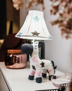 Happy Lamps Tischlampe Pferd Weiß Rosa Blau 47cm Kinder Erwachsene*Kinder Kinderzimmerlampen|Kinderlampen