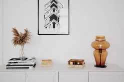 By Rydéns Tischlampe Rauchglas Metall 40,6 cm hoch E27 Vintage Design* Wohnzimmerlampen|Metall Lampen