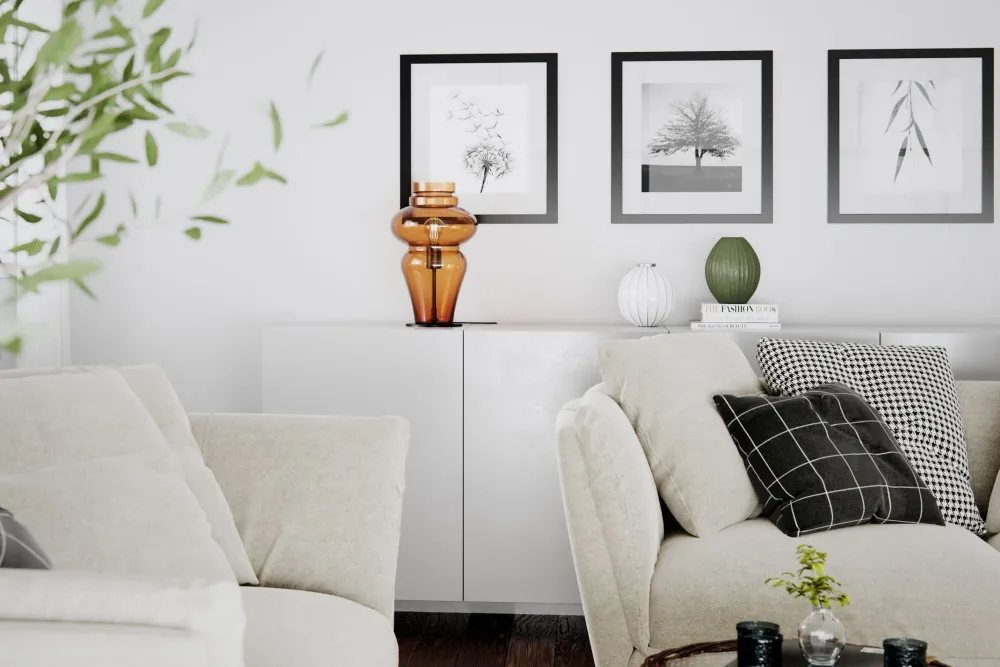 By Rydéns Tischlampe Rauchglas Metall 40,6 cm hoch E27 Vintage Design* Wohnzimmerlampen|Metall Lampen