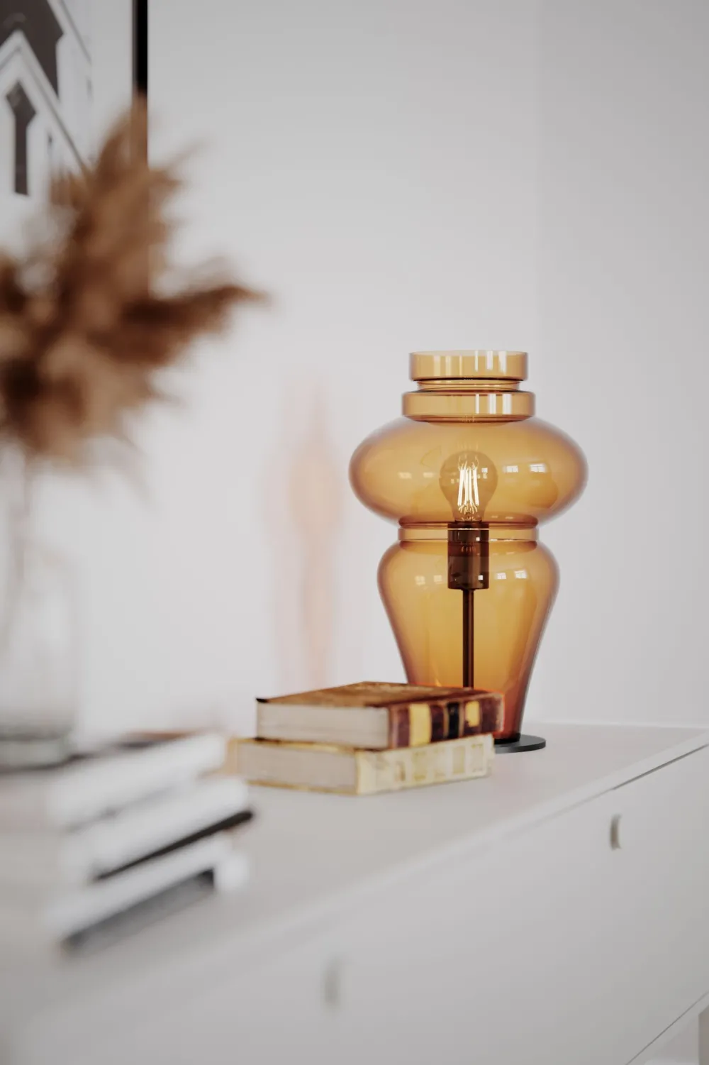 By Rydéns Tischlampe Rauchglas Metall 40,6 cm hoch E27 Vintage Design* Wohnzimmerlampen|Metall Lampen