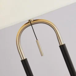 Searchlight Tischlampe Samt Schirm Zugschalter 63 cm E27 Weiß Silber* Wohnzimmerlampen|Schlafzimmer Lampen