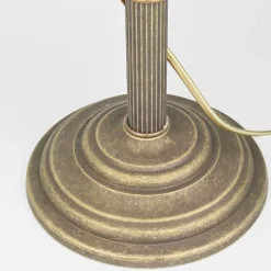 Clearance Giovanni Battista Tischlampe Schreibtisch aus Messing Glas 49 cm E14 in Antik