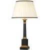 Elstead Tischlampe Schwarz Creme E27 55 cm Holz Stoff Klassisch* Tischlampen|Schlafzimmer Lampen