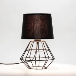 TK Lighting Tischlampe Schwarz E27 Metall Stoff 34 cm* Designerlampen|Moderne Lampen