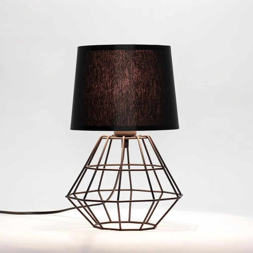 TK Lighting Tischlampe Schwarz E27 Metall Stoff 34 cm* Designerlampen|Moderne Lampen