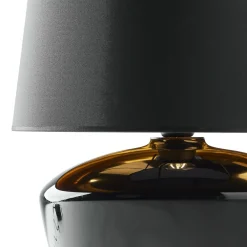 Sale TK Lighting Tischlampe Schwarz Glas Stoff 62 cm hoch E27