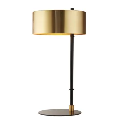 Searchlight Tischlampe Schwarz Gold H: 49 cm D: 25 cm E14 Metall* Wohnzimmerlampen|Schlafzimmer Lampen