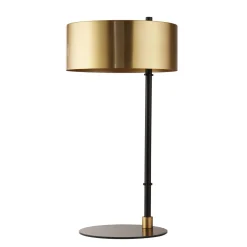 Searchlight Tischlampe Schwarz Gold H: 49 cm D: 25 cm E14 Metall* Wohnzimmerlampen|Schlafzimmer Lampen