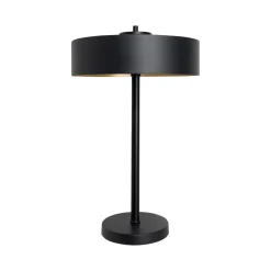 Hot Giovanni Battista Tischlampe Schwarz Gold H: 49 cm Messing Eisen E27