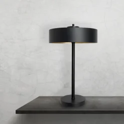 Hot Giovanni Battista Tischlampe Schwarz Gold H: 49 cm Messing Eisen E27