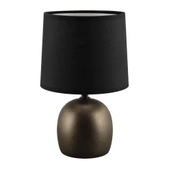 Strühm Tischlampe Schwarz Keramik Stoff E14 25,5 cm MINOS* Tischlampen|Schlafzimmer Lampen